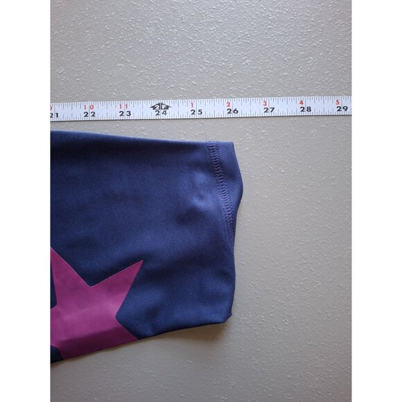 Crown & Ivy Cabana Star Print Leggings 2X Navy Pink Stretch Activewear Y2K - Picture 8 of 9